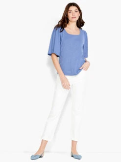 NZT Square Neck Flutter Sleeve Tee -Varley Nik Shop NZTS231017CFLPRODUCT 04