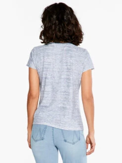 NZT Crew Neck Short Sleeve Stripe Tee BLUE MULTI -Varley Nik Shop NZTS231027BLTPRODUCT 03