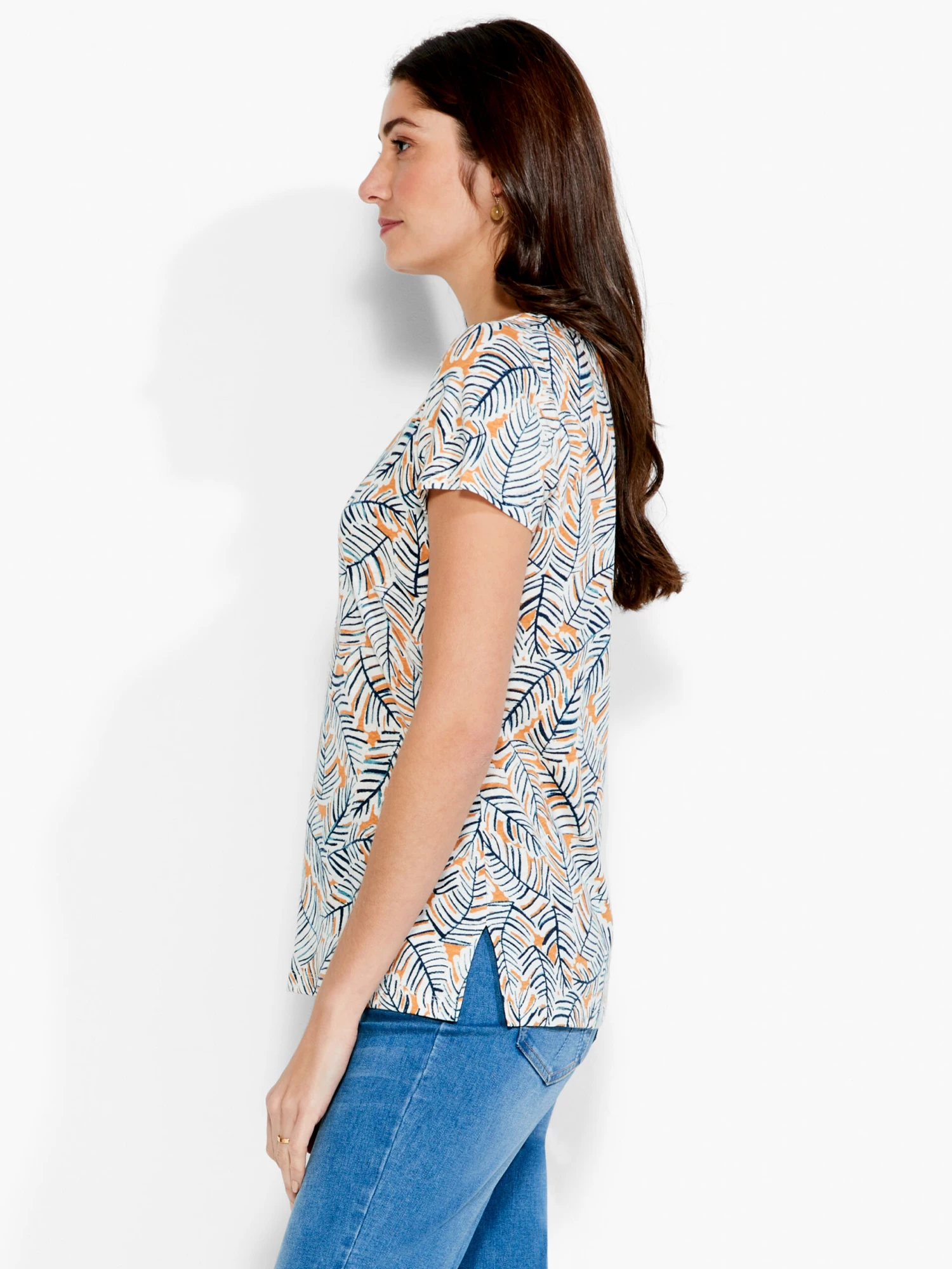 NZT Palm Short Sleeve V Tee ORANGE MULTI 4 NZT Palm Short Sleeve V Tee ORANGE MULTI - Image 2