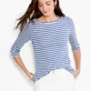NZT 3/4 Sleeve Stripe Boat Tee