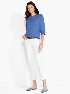 NZT Crew Neck 3/4 Pleated Sleeve Tee HARBOR BLUE -Varley Nik Shop NZTS231088HBBPRODUCT 04