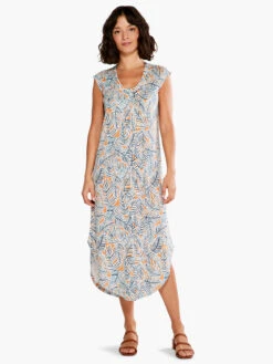 NZT Palm Scoop Tank Dress ORANGE MULTI -Varley Nik Shop NZTS231255ORMPRODUCT 04