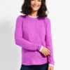 NZT Sweet Dreams Puff Shoulder Layered Top VIVID MAGENTA