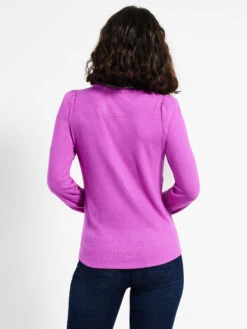 NZT Sweet Dreams Puff Shoulder Layered Top VIVID MAGENTA -Varley Nik Shop NZTW232071VMGPRODUCT 03