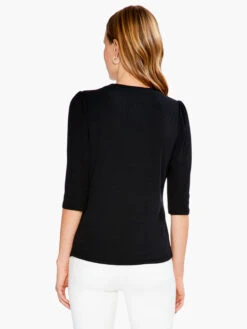 Drapey Rib Puff Sleeve Tee -Varley Nik Shop S231009BLXPRODUCT 03