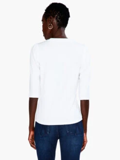 Drapey Rib Puff Sleeve Tee PAPER WHITE -Varley Nik Shop S231009PWHPRODUCT 03