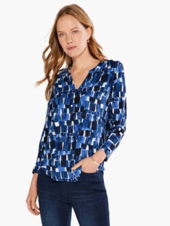 Artist Blocks Top BLUE MULTI