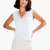 Drapey Rib Mesh Trim Tank PAPER WHITE