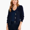 Shaker Knit Cardigan DARK INDIGO