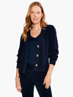 Shaker Knit Cardigan DARK INDIGO
