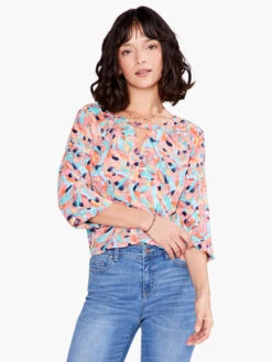 Punchy Petals Top ORANGE MULTI