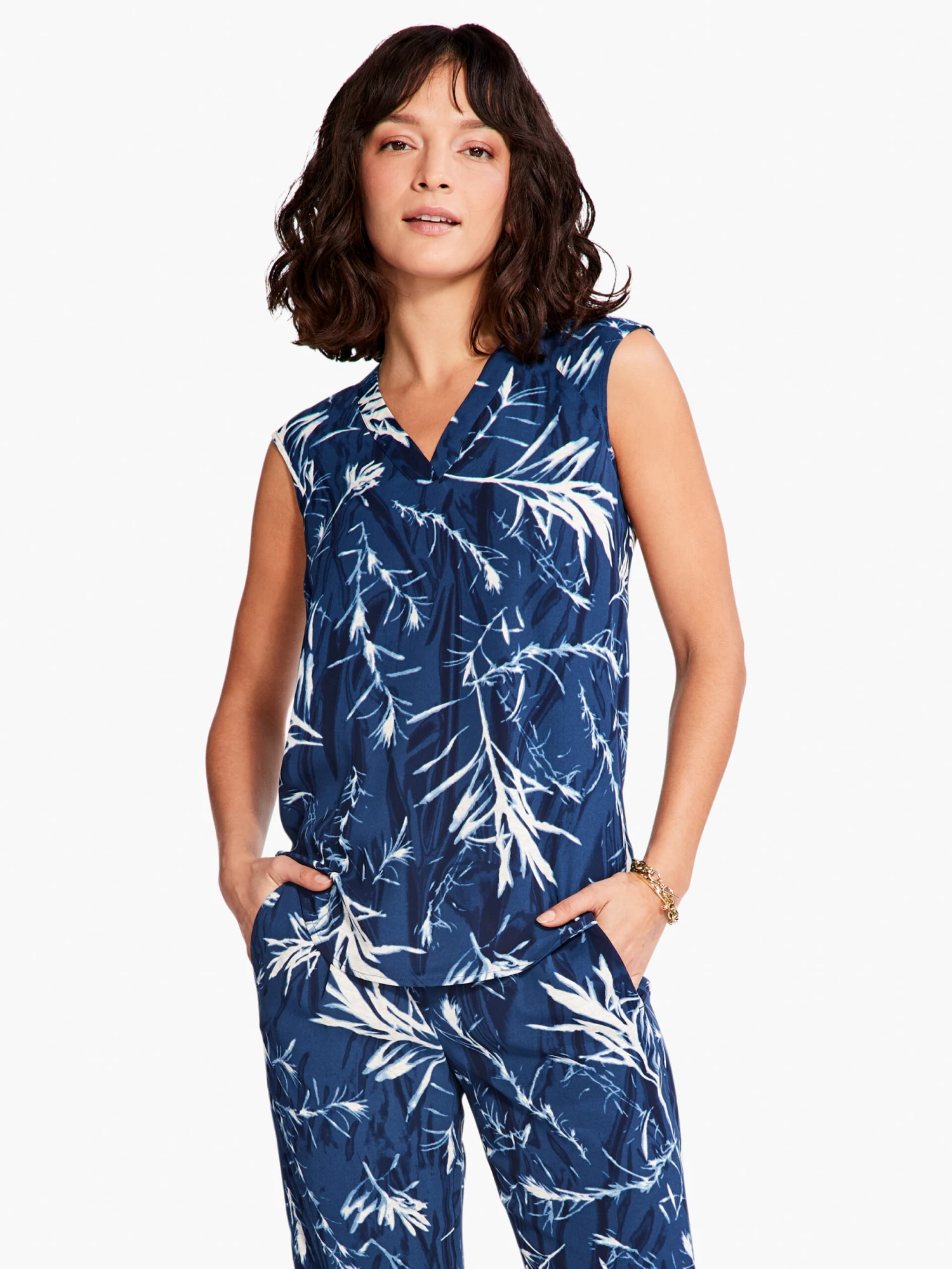 Vintage Botanical Tank BLUE MULTI 3 Vintage Botanical Tank BLUE MULTI