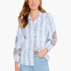 Embroidered Skies Shirt BLUE MULTI