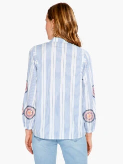 Embroidered Skies Shirt BLUE MULTI 8 Embroidered Skies Shirt BLUE MULTI -Varley Nik Shop S231638BLTPRODUCT 03