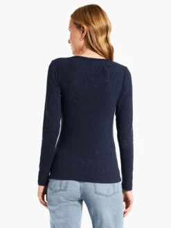 Perfect Knit Rib Long Sleeve V Neck DARK INDIGO -Varley Nik Shop W231032DIDPRODUCT 03
