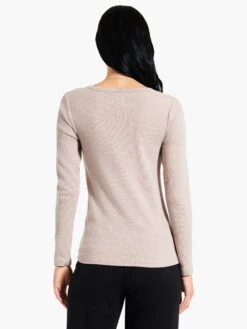 Perfect Knit Rib Long Sleeve V Neck MACAROON -Varley Nik Shop W231032MCRPRODUCT 03