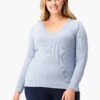 Perfect Knit Rib Long Sleeve V Neck -Varley Nik Shop W231032WBGCPRODUCT 01