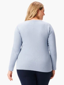 Perfect Knit Rib Long Sleeve V Neck -Varley Nik Shop W231032WBGCPRODUCT 03