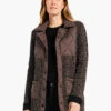 Quilted Knit Coat BLACK MULTI