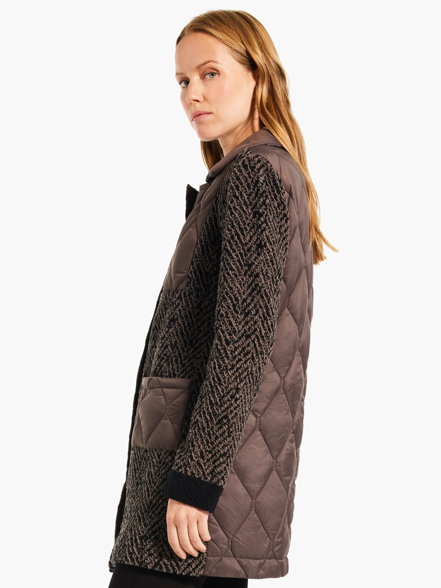 Quilted Knit Coat BLACK MULTI 4 Quilted Knit Coat BLACK MULTI - Image 2