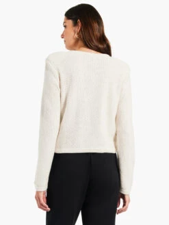 Gilded Texture Sweater Jacket CREAM -Varley Nik Shop W231119CRMPRODUCT 03