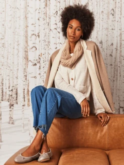 Gilded Texture Sweater Jacket CREAM -Varley Nik Shop W231119CRMPRODUCT 04A