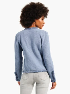 Fringe Mix Knit Jacket BLUE MIX -Varley Nik Shop W231133BUXPRODUCT 03